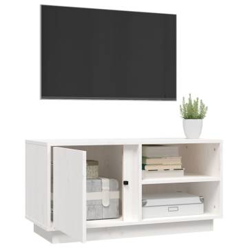 TV Cabinet White 80x35x40.5 cm Solid Wood Pine