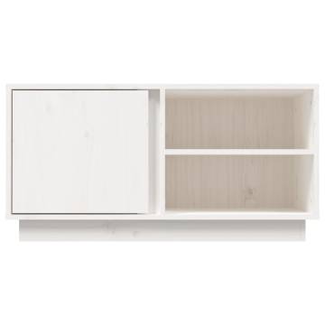 TV Cabinet White 80x35x40.5 cm Solid Wood Pine