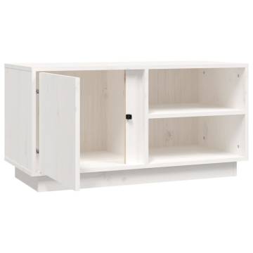 TV Cabinet White 80x35x40.5 cm Solid Wood Pine