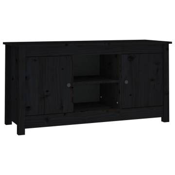 TV Cabinet Black 103x36.5x52 cm Solid Wood Pine