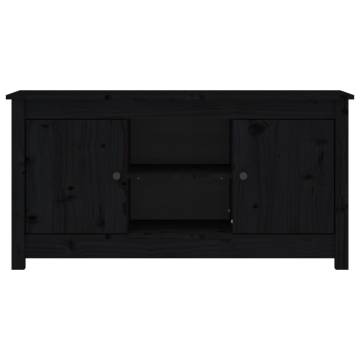 TV Cabinet Black 103x36.5x52 cm Solid Wood Pine