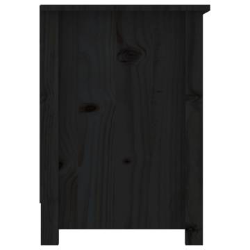 TV Cabinet Black 103x36.5x52 cm Solid Wood Pine