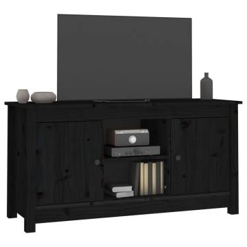 TV Cabinet Black 103x36.5x52 cm Solid Wood Pine