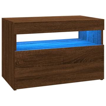 TV Cabinets 2 pcs with LED Lights Brown Oak 60x35x40 cm