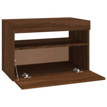 TV Cabinets 2 pcs with LED Lights Brown Oak 60x35x40 cm