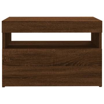 TV Cabinets 2 pcs with LED Lights Brown Oak 60x35x40 cm