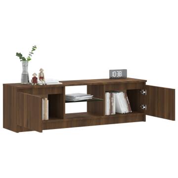 TV Cabinet with LED Lights Brown Oak 120x30x35.5 cm