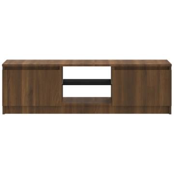 TV Cabinet with LED Lights Brown Oak 120x30x35.5 cm