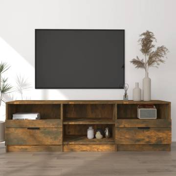 TV Cabinet Smoked Oak 150x33.5x45 cm Engineered Wood