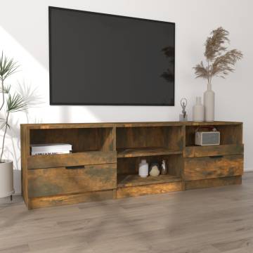 TV Cabinet Smoked Oak 150x33.5x45 cm Engineered Wood