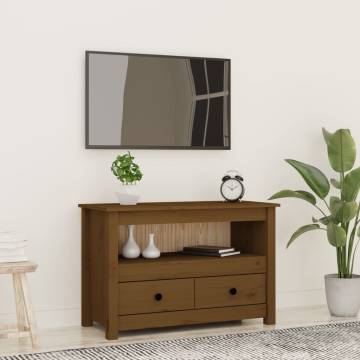 TV Cabinet Honey Brown 79x35x52 cm Solid Wood Pine