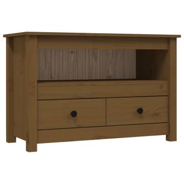 TV Cabinet Honey Brown 79x35x52 cm Solid Wood Pine