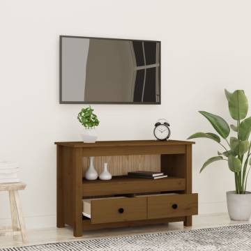 TV Cabinet Honey Brown 79x35x52 cm Solid Wood Pine