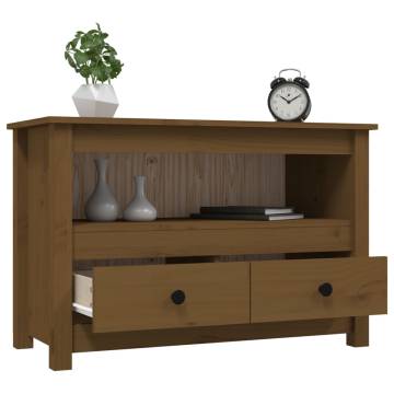 TV Cabinet Honey Brown 79x35x52 cm Solid Wood Pine