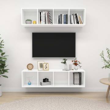 Wall-mounted TV Cabinets 2 pcs White Engineered Wood