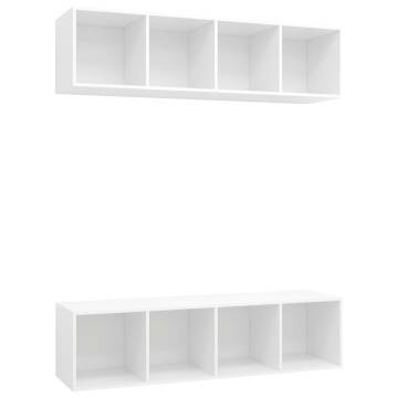 Wall-mounted TV Cabinets 2 pcs White Engineered Wood