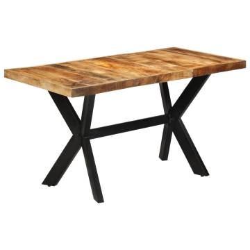 Dining Table 140x70x75 cm Solid Rough Wood Mango