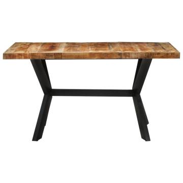 Dining Table 140x70x75 cm Solid Rough Wood Mango