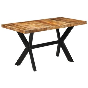 Dining Table 140x70x75 cm Solid Rough Wood Mango