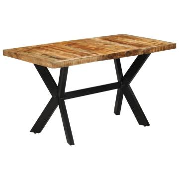 Dining Table 140x70x75 cm Solid Rough Wood Mango