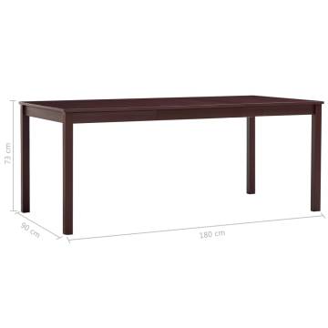 Dining Table Dark Brown 180x90x73 cm Pinewood