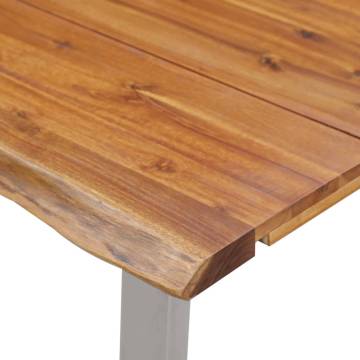 Dining Table 160x80x75 cm Solid Acacia Wood and Stainless Steel