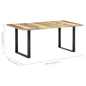 Dining Table 180x90x76 cm Solid Reclaimed Wood