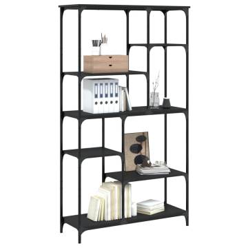 Bookshelf Black 99x35.5x176 cm Engineered Wood and Steel