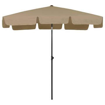 Beach Umbrella Taupe 200x125 cm