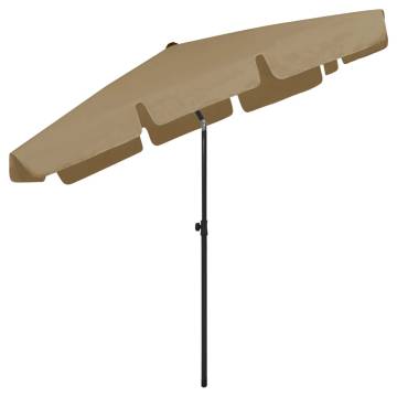 Beach Umbrella Taupe 200x125 cm