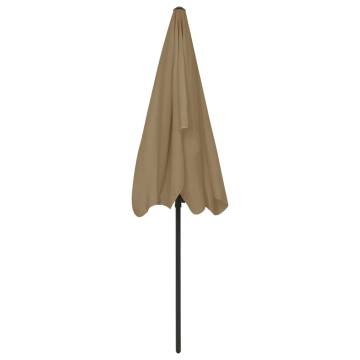 Beach Umbrella Taupe 200x125 cm