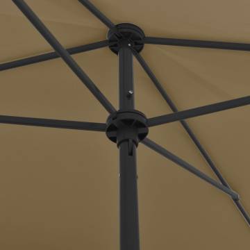 Beach Umbrella Taupe 200x125 cm