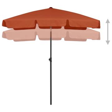 Beach Umbrella Terracotta 180x120 cm