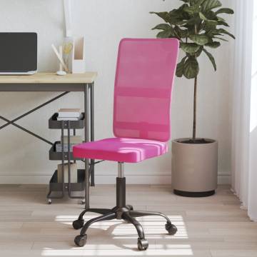 Office Chair Height Adjustable Pink Mesh Fabric