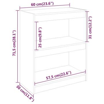 Book Cabinet/Room Divider Honey Brown 60x30x71.5 cm Wood Pine