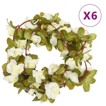 Artificial Flower Garlands 6 pcs White 250 cm