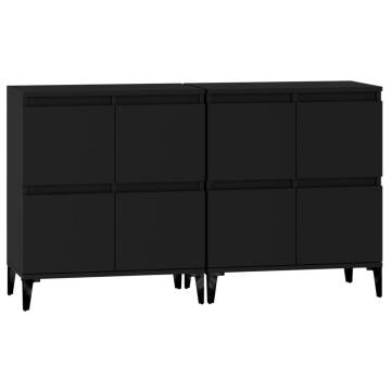 Sideboards 2 pcs Black 60x35x70 cm Engineered Wood