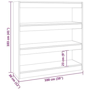 Book Cabinet/Room Divider Sonoma Oak 100x30x103 cm