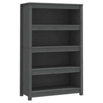 Book Cabinet Grey 80x35x126 cm Solid Wood Pine