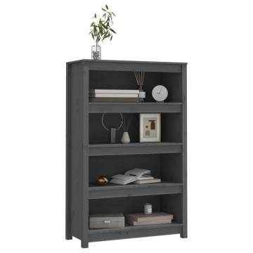 Book Cabinet Grey 80x35x126 cm Solid Wood Pine