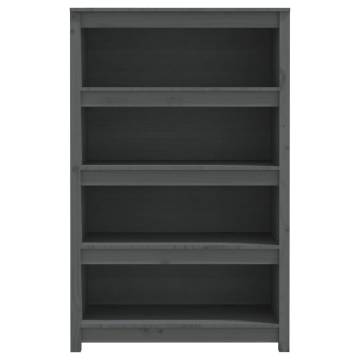 Book Cabinet Grey 80x35x126 cm Solid Wood Pine