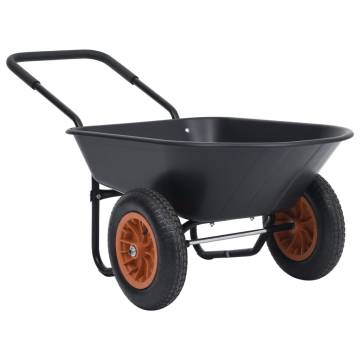 Wheelbarrow Black and Orange 78 L 100 kg