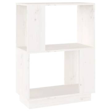 Book Cabinet/Room Divider White 51x25x70 cm Solid Wood Pine