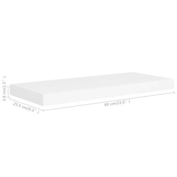 Floating Wall Shelves 4 pcs White 60x23.5x3.8 cm MDF