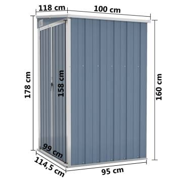 Wall-mounted Garden Shed Grey 118x100x178 cm Galvanised Steel