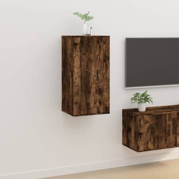 Wall Mounted TV Cabinet Smoked Oak 40x34,5x80 cm