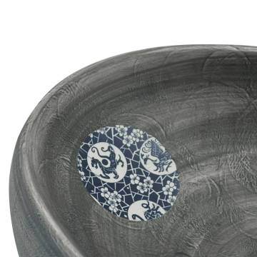 Countertop Basin Grey Oval 59x40x15 cm Ceramic