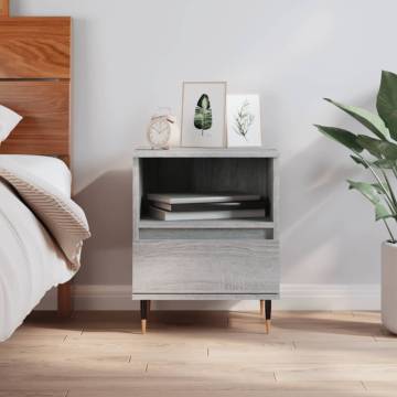 Bedside Cabinet Grey Sonoma 40x35x50 cm Engineered Wood