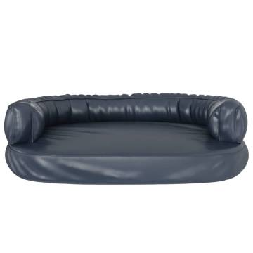 Ergonomic Foam Dog Bed Dark Blue 88x65 cm Faux Leather