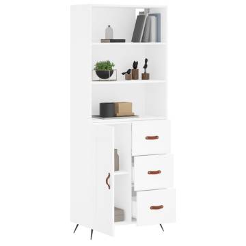 Highboard White 69.5x34x180 cm Engineered Wood